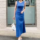 Cut-out Side-slit Sleeveless Midi A-line Dress