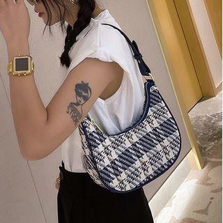 Houndstooth Shoulder Bag Blue - One Size