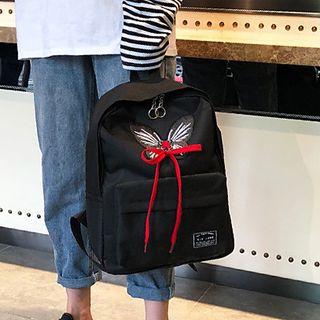 Genuine Leather Butterfly-accent Backpack