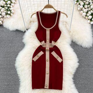 Color Block Sheath Tank Dress