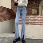 High-waist Split Boot-cut Jeans