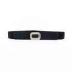 Rhinestone Square Buckle Elastic Belt