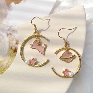 Cat Planet Open Hoop Earring