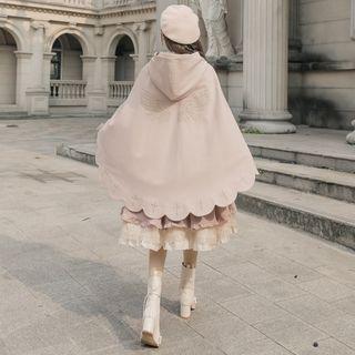 Wings Embroidered Hooded Cape