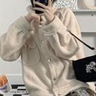 Faux Shearling Button-up Jacket Oatmeal - One Size