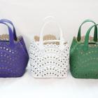 Faux-leather Perforated Tote