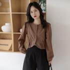 Button-up Blouse Coffee - One Size