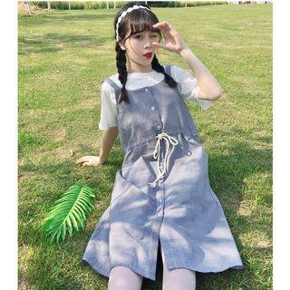 Plain Short-sleeve T-shirt / Midi Jumper Dress