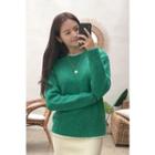 Crewneck Alpaca Blend Sweater Green - One Size