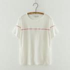 Bow Embroidered Short Sleeve T-shirt