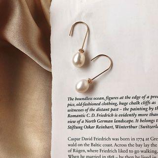 925 Sterling Silver Pearl Dangle Earring 1 Pair - Earring - Faux Pearl - One Size