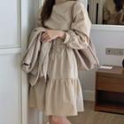 Drawcord-waist Ruffled Dress