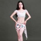 Belly Dance Set: Lace Top + Floral Print Skirt