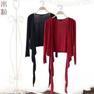 Long-sleeve Wrap Knit Top