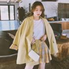 Double-breasted Blazer / Plaid Mini A-line Skirt