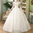 Embellished Lace Off-shoulder Wedding Ball Gown