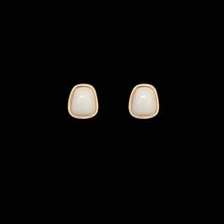 Geometric Faux Gemstone Alloy Earring