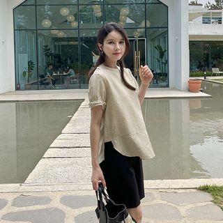 Frill-sleeve Dip-back Blouse