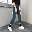 Ripped Hem Cropped Jeans