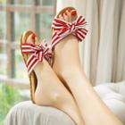 Striped Ribbon Slippers