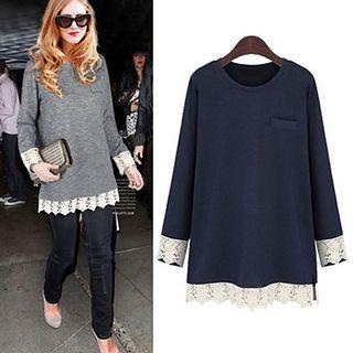 Crochet Lace Long-sleeve T-shirt