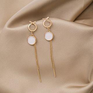 Disc Drop Earring 1 Pair - E2856 - As Shown In Figure - One Size