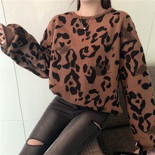 Leopard Round Neck Pullover