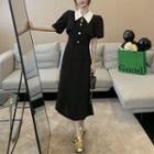 Open-front Cropped Cardigan / Sleeveless Polo Collar Midi Dress (various Designs)