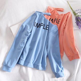 Halter Off-shoulder Long-sleeve Pullover