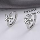 Bow Alloy Earring 1 Pc - Silver - One Size