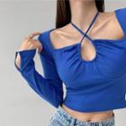 Square-neck Halter T-shirt In 7 Colors