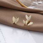 Non-matching Alloy Butterfly Earring 1 Pair - 925 Silver Earrings - Gold - One Size