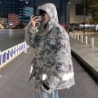 Camouflage Hooded Zip Padded Coat