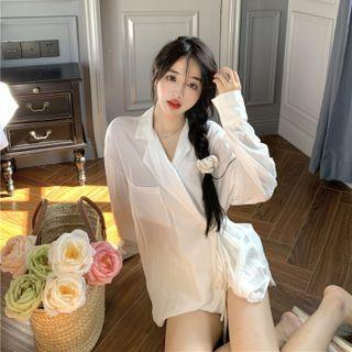 Plain Wrapped Shirt White - One Size