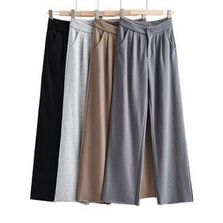 Frayed Straight Leg Dress Pants