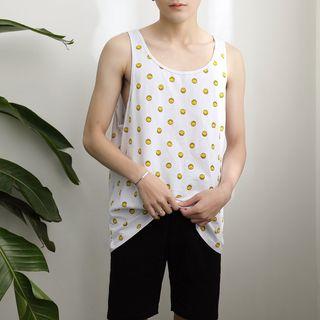 Smiley Print Tank Top