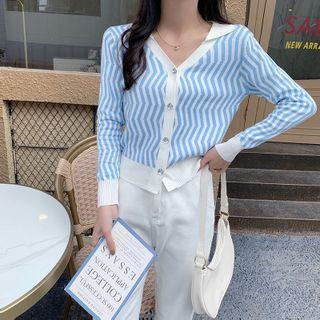 Curve-striped Cardigan