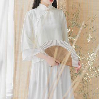 Hanfu Set: 3/4-sleeve Blouse + Top