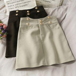 Details High-waist Wool Mini Skirt