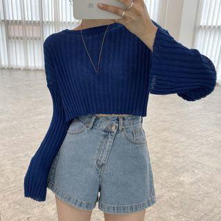 High-waist Washed Shorts