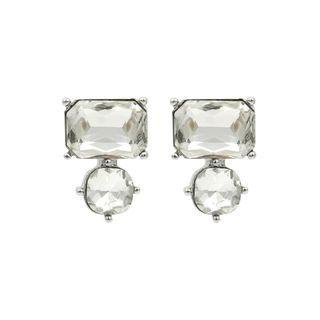 Double Rhinestone Earrings One Size