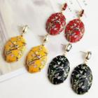 Bird & Branches Print Resin Dangle Earring