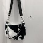 Cow Print Chained Crossbody Bag Black & White - One Size