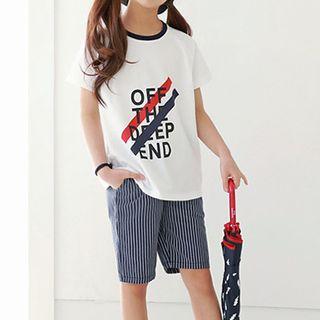 Set: Family Matching Lettering T-shirt + Shorts