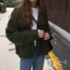 Open-front Knit Cardigan Vintage Green - One Size