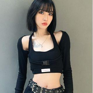Set: Buckled Shrug + Halter Top