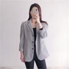 Padded-shoulder Three-button Blazer