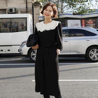 Capelet Shift Dress & Sash