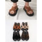 Cross-strap Faux-suede Sandals