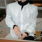 Lace-hem Lapel Shirt White - One Size